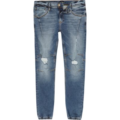 Mid blue wash Ryan jogger jeans